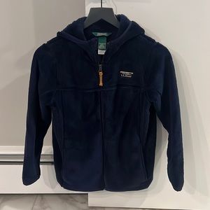 LL Bean girls fleece zip up coat